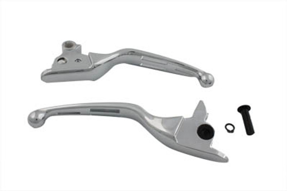 V-Twin - 26-0895 - Chrome Slotted Hand Lever Set