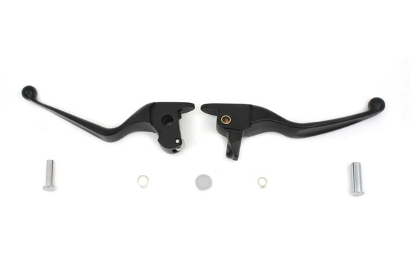 V-Twin - 26-0940 - Black Wide Hand Lever Set - Fits 2014-2016 Harley-Davidson FLT