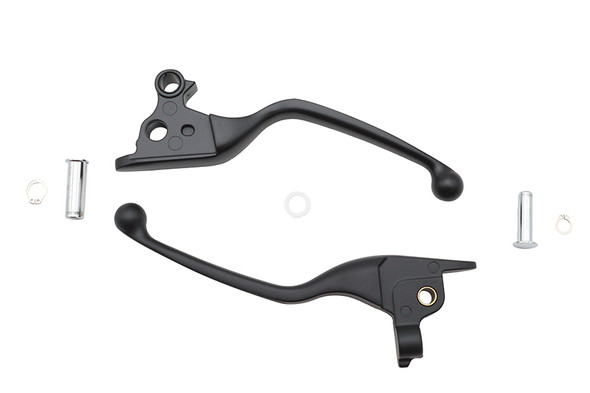V-Twin - 26-0963 - Black Narrow Smooth Contour Hand Lever Set