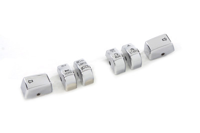 V-Twin - 26-0990 - Handlebar Switch Cap Set Chrome - Fits 2011 Harley-Davidson FLST (Except FLSTSE2), 2011 FXST