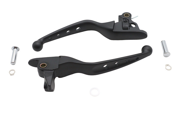 V-Twin - 26-1020 - 4 Hole Hand Lever Set Black - Fits 2021-2023 Harley-Davidson FLTRT, FLHR, FLTR, FLHX, FLHT, FLRT, FLHTCUTG