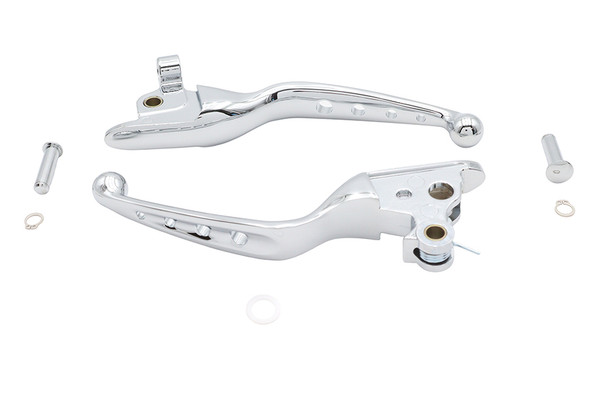 V-Twin - 26-1021 - 4 Hole Hand Lever Set Chrome