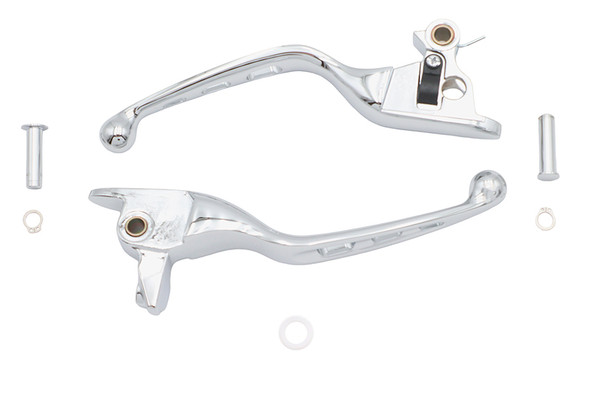 V-Twin - 26-1022 - 3 Slot Hand Lever Set Chrome