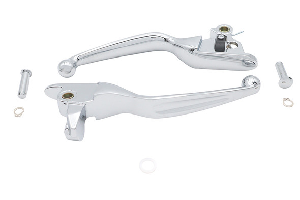 V-Twin - 26-1025 - Wide Blade Hand Lever Set Chrome