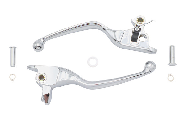 V-Twin - 26-1025 - Wide Blade Hand Lever Set Chrome