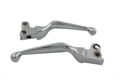 V-Twin - 26-2171 - Chrome Contour Hand Lever Set - Fits 1979-1995 Harley-Davidson FLT, 1982-1994 FXR, 1984-1995 FXST, 1982-1984 FX, FL, 1986-1995 FLST, 1991-1995 FXD