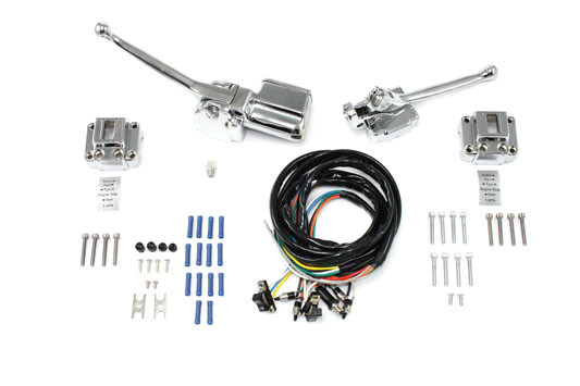 V-Twin - 26-2185 - Handlebar Control Kit Chrome - Fits 1972-1981 Harley-Davidson XL, FL, FX