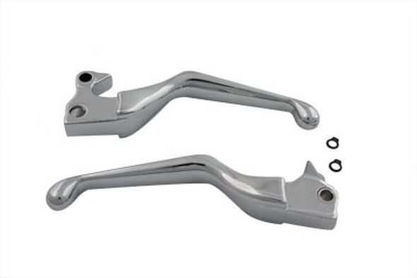 V-Twin - 26-2203 - Chrome V-Cut Hand Lever Set