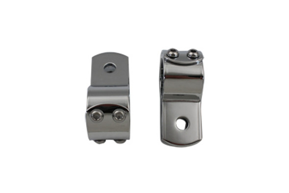 V-Twin - 27-0037 - Chrome 1-1/4 inch Footpeg Mount Clamp Set