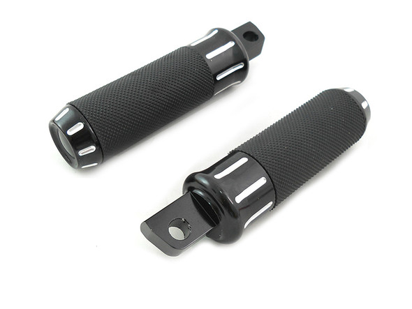 V-Twin - 27-0096 - Black Clear Cut Style Footpeg Set