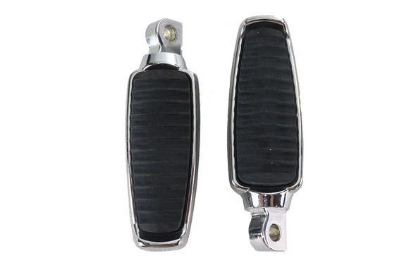 V-Twin - 27-0325 - Chrome Footpeg Set with Rubber Inlay