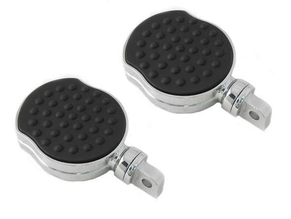 V-Twin - 27-0477 - Chrome Flame Style Highway Bar Footpeg Set