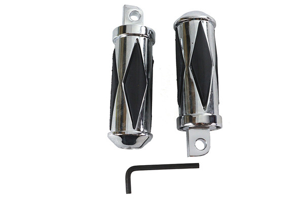V-Twin - 27-0556 - Chrome Diamond Style Large Footpeg Set