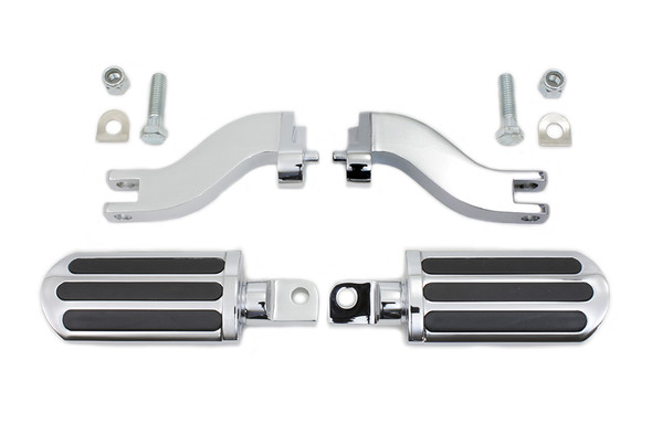 V-Twin - 27-0564 - Rail Style Adjustable Footpeg Kit Chrome