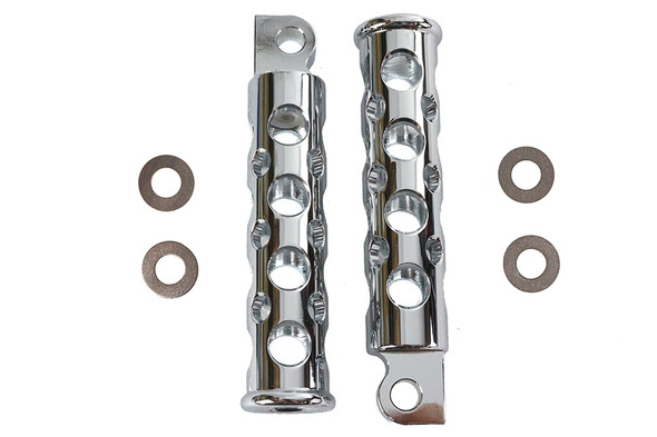 V-Twin - 27-0585 - Chrome Hole Shot Style Footpeg Set