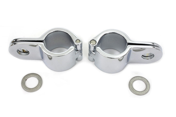 V-Twin - 27-0673 - Chrome 1-1/8 inch Footpeg Mount Clamp Set