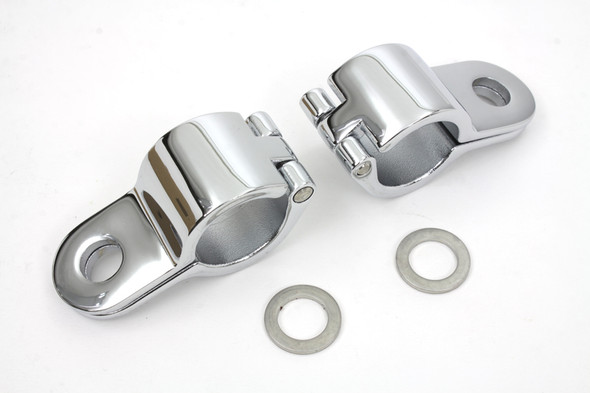 V-Twin - 27-0673 - Chrome 1-1/8 inch Footpeg Mount Clamp Set