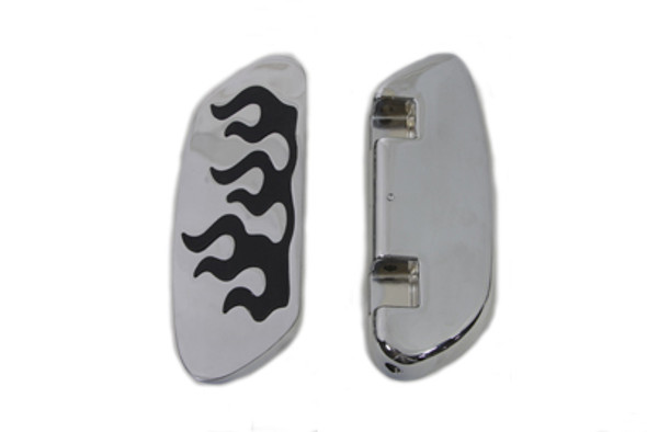 V-Twin - 27-0693 - Passenger Footboard Set with Flame Design