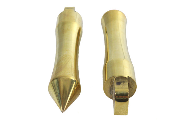 V-Twin - 27-0775 - Solid Brass Pirate Spike Footpeg Set