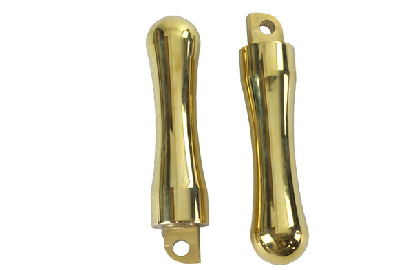 V-Twin - 27-0777 - Brass Contour Footpeg Set