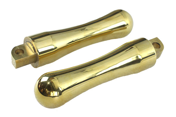 V-Twin - 27-0777 - Brass Contour Footpeg Set