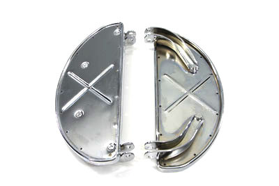 V-Twin - 27-0781 - Half Moon Footboard Set - Fits 1940-1984 Harley-Davidson FL, 1940-1948 U, 1940-1952 W, 1941-1972 G