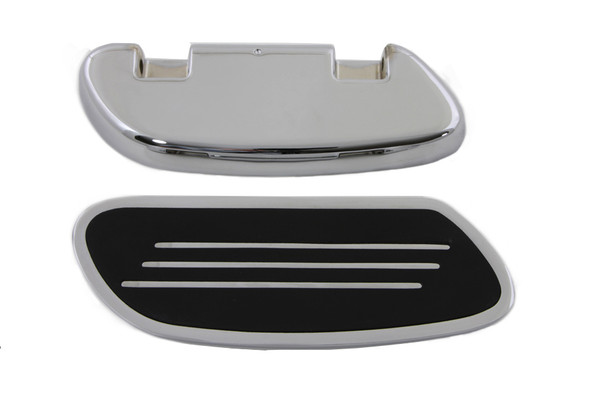 V-Twin - 27-0807 - Driver Footboard Set Chrome Streamliner Style