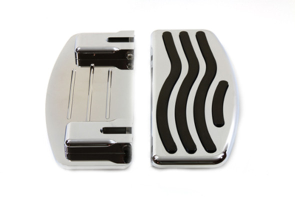 V-Twin - 27-0822 - Driver Footboard Set with Wave Design