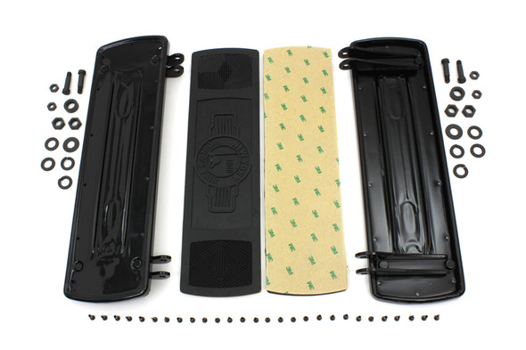 V-Twin - 27-0868 - World's Fair Style Rectangular Footboard Set Black - Fits 1941-1985 Harley-Davidson FL, 1936-1973 G, 1936-1952 W