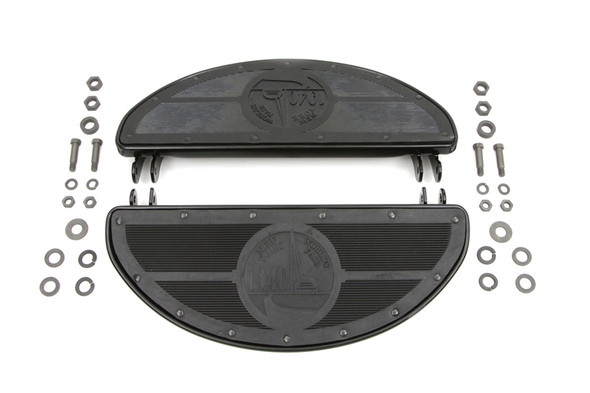 V-Twin - 27-0869 - World's Fair Style Half Moon Footboard Set Black