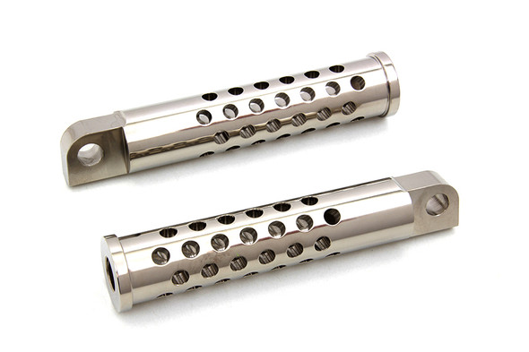 V-Twin - 27-0899 - Billet Shooter Style Footpeg Set Nickel Plated