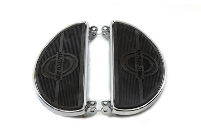 V-Twin - 27-0900 - Half Moon Footboard Set Chrome - Fits 1940-1984 Harley-Davidson FL, 1940-1946 U, 1940-1952 W, 1941-1972 G