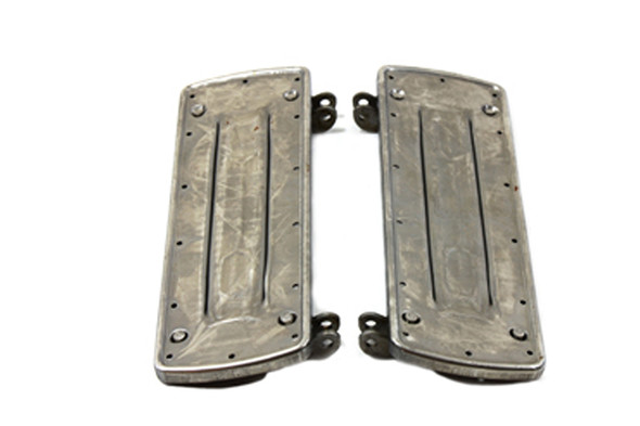 V-Twin - 27-0901 - Driver Square Style Footboard Set with Raw Finish - Fits 1941-1985 Harley-Davidson FL, 1936-1973 G, 1936-1952 W