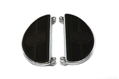V-Twin - 27-0908 - Half Moon Footboard Set Chrome - Fits 1940-1984 Harley-Davidson FL, 1940-1946 U, 1940-1952 W, 1941-1972 G