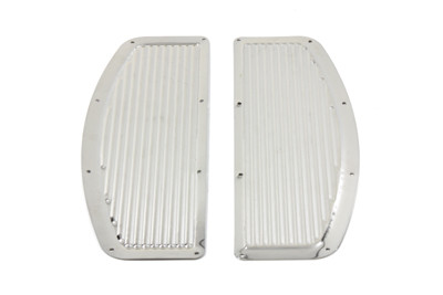 V-Twin - 27-0911 - Footboard Mat Set Chrome - Fits 1986-1990 Harley-Davidson FLST, 1966-1984 FL, 1980-1990 FLT