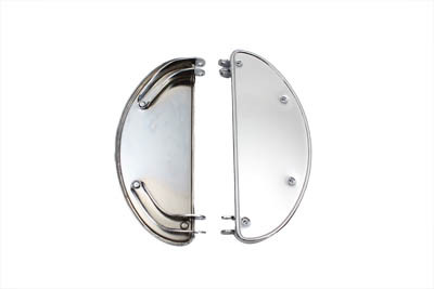 V-Twin - 27-0943 - Half Moon Footboard Set Chrome - Fits 1940-1965 Harley-Davidson G, WL, FL, 1940-1947 UL