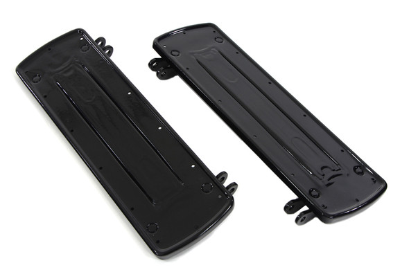 V-Twin - 27-0966 - Driver Square Style Footboard Set Black - Fits 1941-1985 Harley-Davidson FL, 1936-1973 G, 1936-1952 W