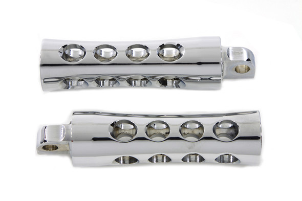 V-Twin - 27-0972 - Chrome Concave Style Footpeg Set
