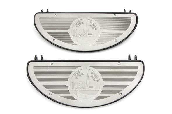 V-Twin - 27-1045 - Half Moon Footboard Set Black