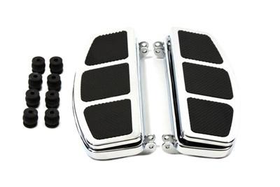 V-Twin - 27-1054 - 'D' Driver Footboard Set Chrome - Fits 1986-1999 Harley-Davidson FLT, FLST, 1973-1984 FL