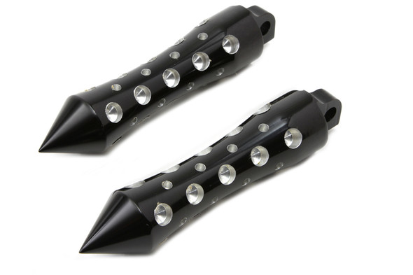 V-Twin - 27-1064 - Black Agostinni Spike Style Footpeg Set