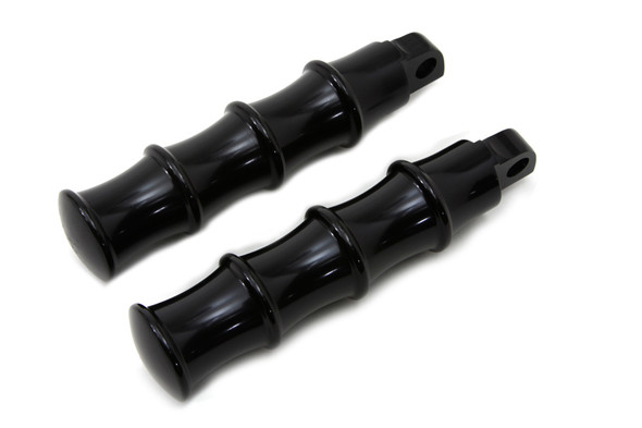 V-Twin - 27-1066 - Black Tribal Style Footpeg Set