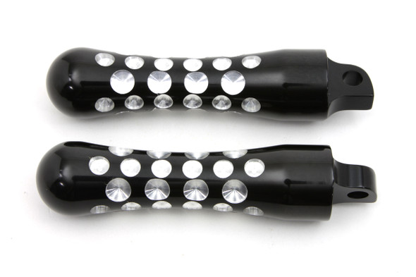 V-Twin - 27-1072 - Black Contour Agostinni Footpeg Set