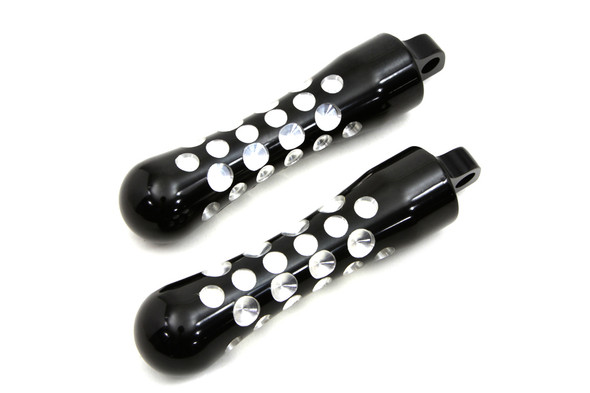 V-Twin - 27-1072 - Black Contour Agostinni Footpeg Set