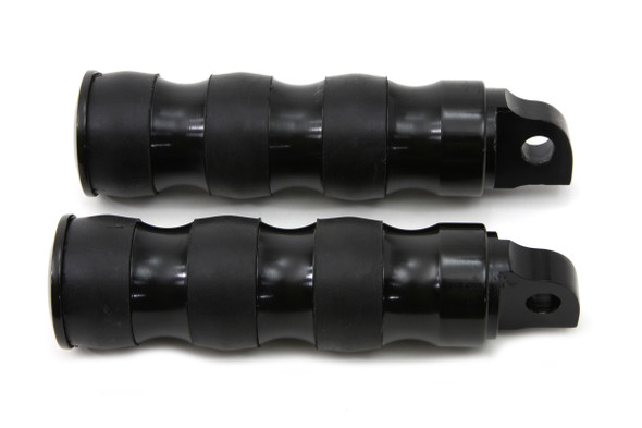 V-Twin - 27-1074 - Black Three Band Style Footpeg Set