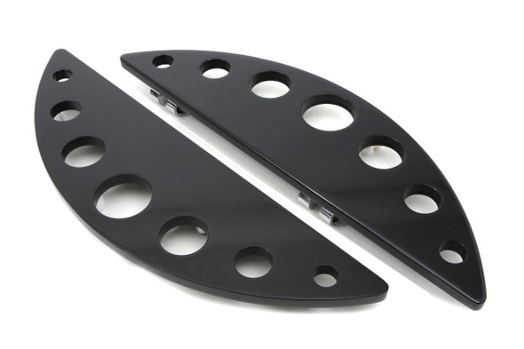 V-Twin - 27-1078 - Driver Black Half Moon Footboard Set With Holes