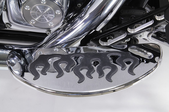 V-Twin - 27-1202 - Driver Footboard Set with Flame Design