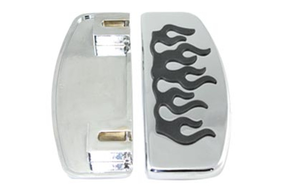 V-Twin - 27-1205 - Driver Footboard Set with Flame Design