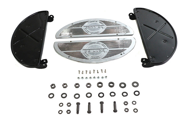 V-Twin - 27-1240 - Half Moon Footboard Set Black