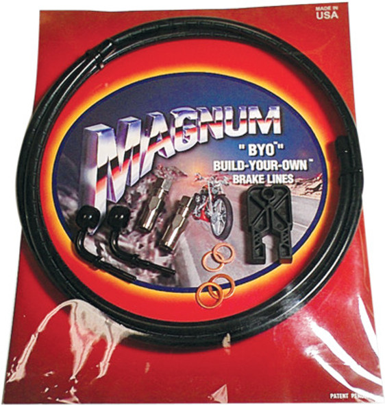  Magnum - Braided Black Stainless Steel Dual Disc Brake Line Kits - Fits Harley Touring & Softail Models 